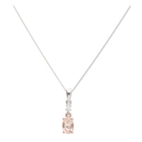 Morganite and Diamond 18ct Rose Gold Pendant - Michael Jones Jeweller