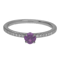 Ntinga Purple Sapphire and Diamond 18ct White Gold Ring