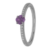 Ntinga Purple Sapphire and Diamond 18ct White Gold Ring