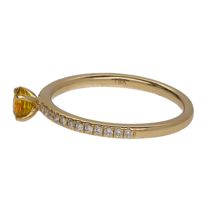 Ntinga Yellow Sapphire and Diamond 18ct Yellow Gold Ring