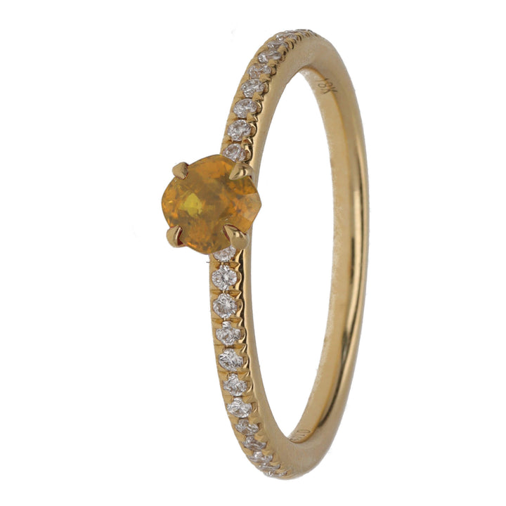 Ntinga Yellow Sapphire and Diamond 18ct Yellow Gold Ring