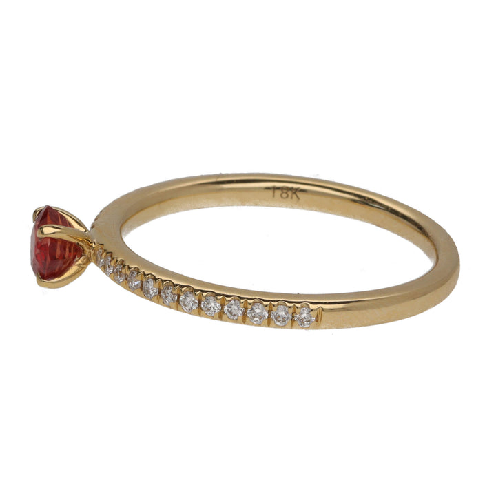 Ntinga Orange Sapphire and Diamond 18ct Yellow Gold Ring