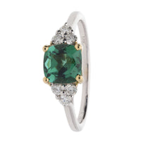 Tourmaline and Diamond 18ct White and Yellow Gold Ring - Michael Jones Jeweller