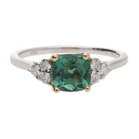 Tourmaline and Diamond 18ct White and Yellow Gold Ring - Michael Jones Jeweller