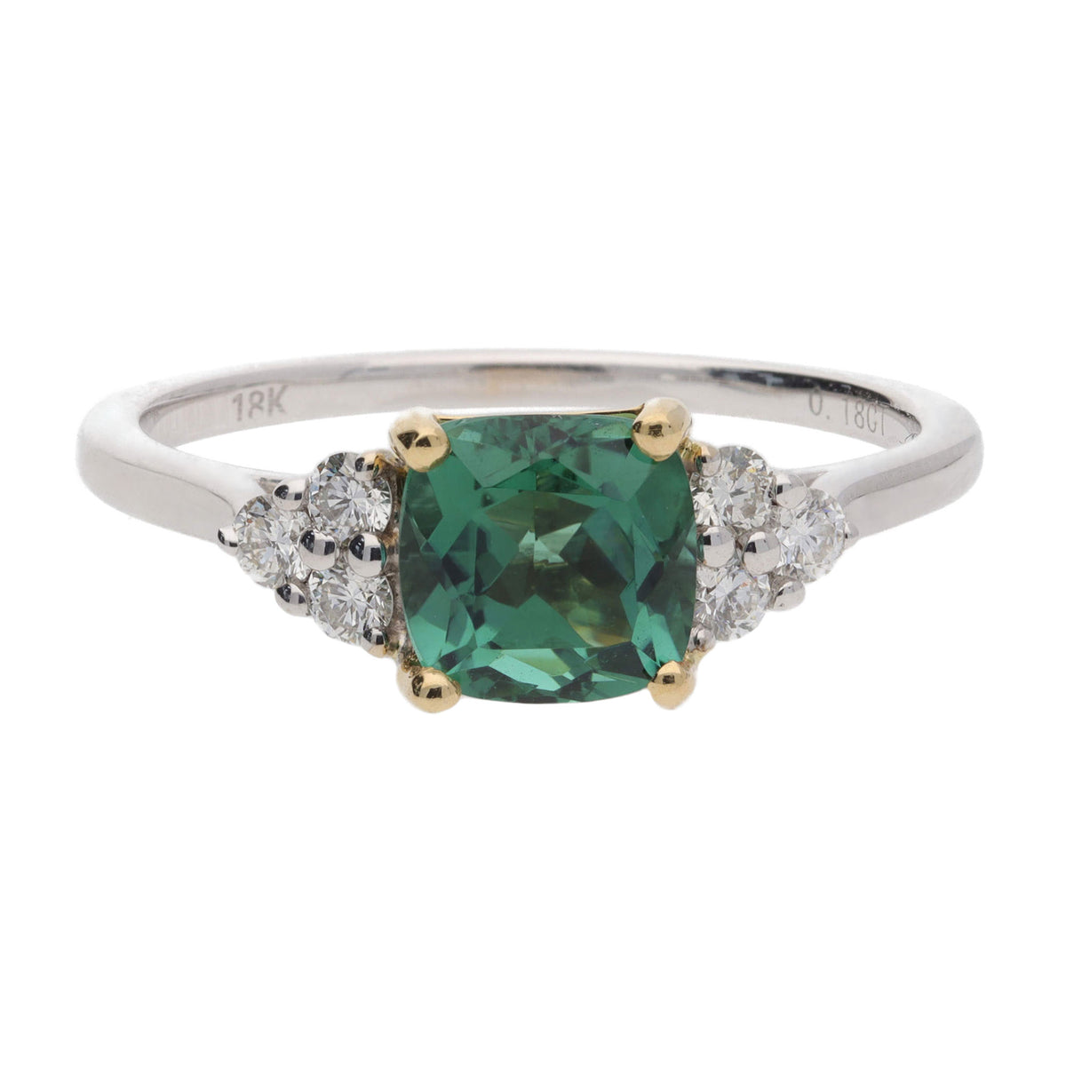 Tourmaline and Diamond 18ct White and Yellow Gold Ring - Michael Jones Jeweller