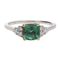 Tourmaline and Diamond 18ct White and Yellow Gold Ring - Michael Jones Jeweller