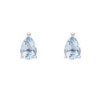 Ntinga Aquamarine Pear 9ct White Gold Stud Earrings - Michael Jones Jeweller