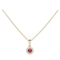 Ruby and Diamond 9ct Yellow Gold Pendant - Michael Jones Jeweller