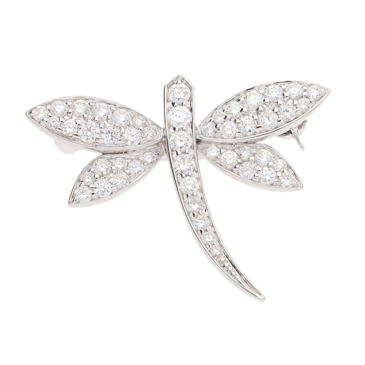 Diamond Dragonfly 18ct White Gold Brooch - Michael Jones Jeweller