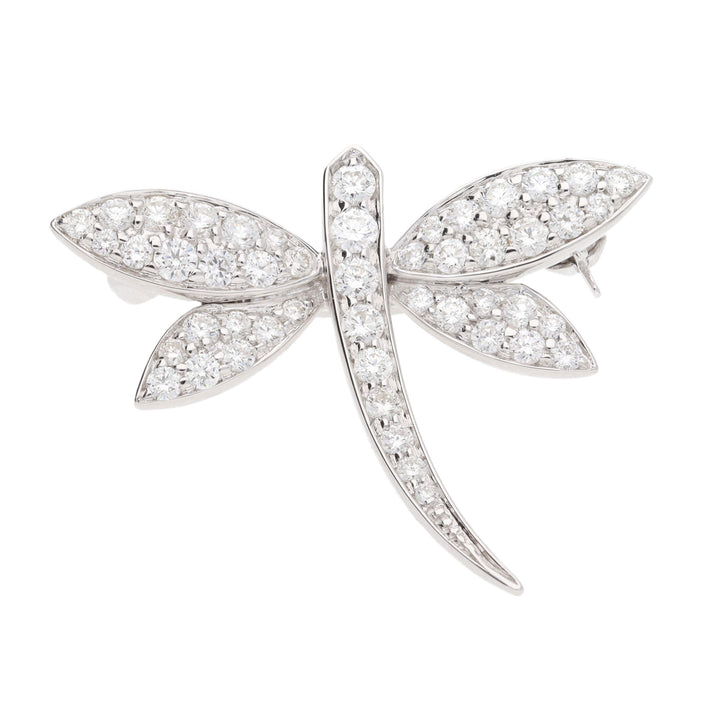 Diamond Dragonfly 18ct White Gold Brooch