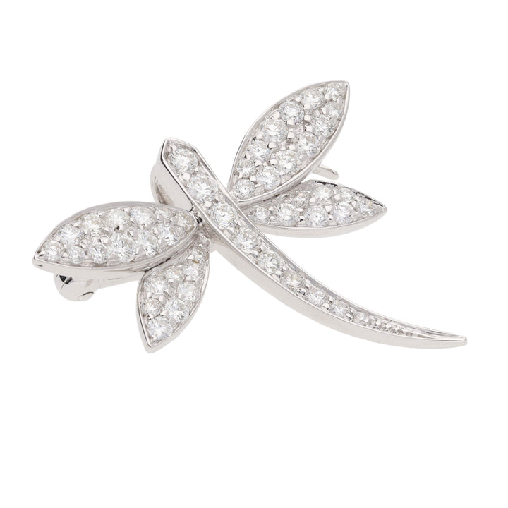 Diamond Dragonfly 18ct White Gold Brooch - Michael Jones Jeweller