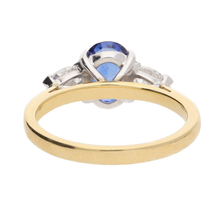Sapphire and Diamond 18ct Yellow and White Gold Ring - Michael Jones Jeweller