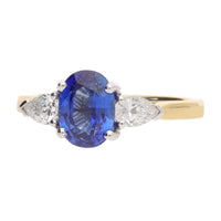 Sapphire and Diamond 18ct Yellow and White Gold Ring - Michael Jones Jeweller