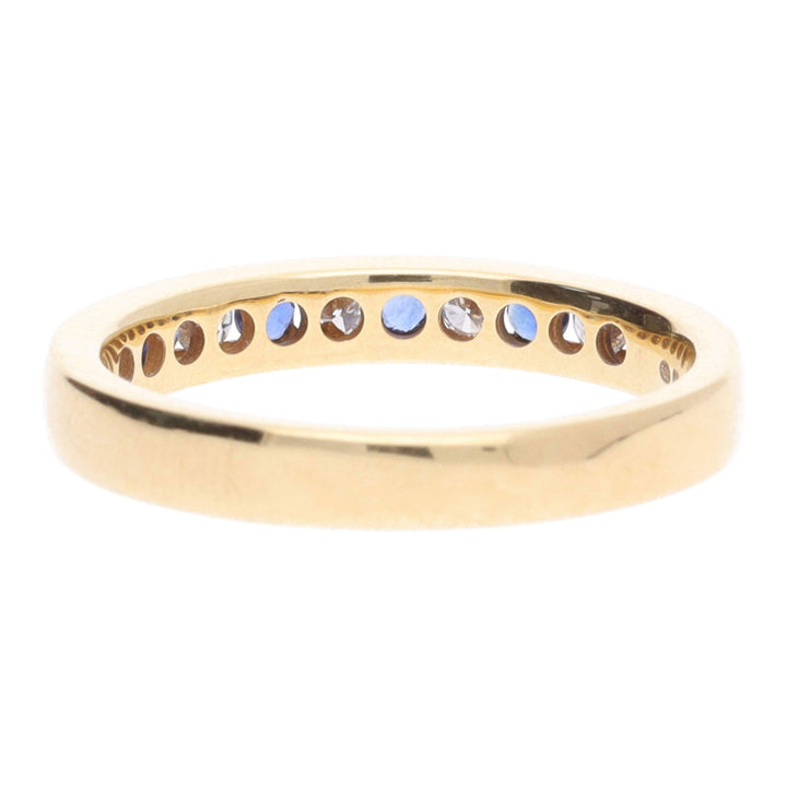 Sapphire and Diamond 18ct Yellow Gold Half Eternity Ring