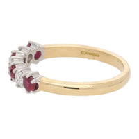 Ruby and Diamond Half Eternity 18ct Yellow Gold Ring.