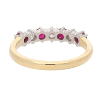 Ruby and Diamond Half Eternity 18ct Yellow Gold Ring.