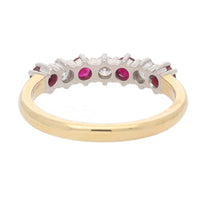 Ruby and Diamond Half Eternity 18ct Yellow Gold Ring. - Michael Jones Jeweller