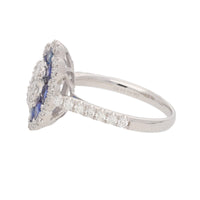 Sapphire and Diamond 0.75ct 18ct White Gold Flower Cluster Ring - Michael Jones Jeweller