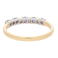 Sapphire and Diamond 18ct Yellow Gold Half Eternity Ring