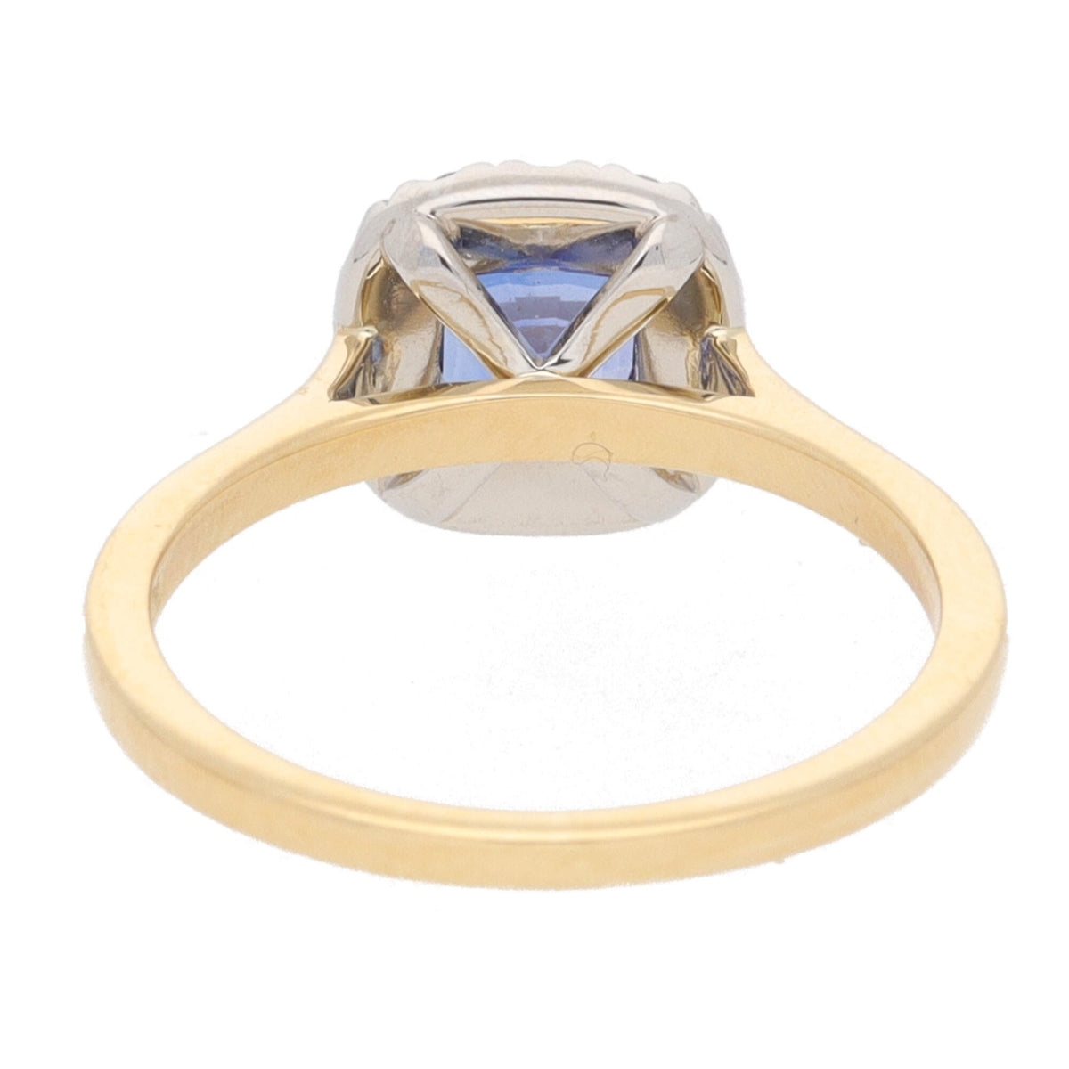 Sapphire and Diamond 18ct Yellow Gold Cushion Cluster Ring - Michael Jones Jeweller