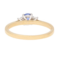 Sapphire and Diamond 18ct Yellow Gold Three Stone Ring - Michael Jones Jeweller