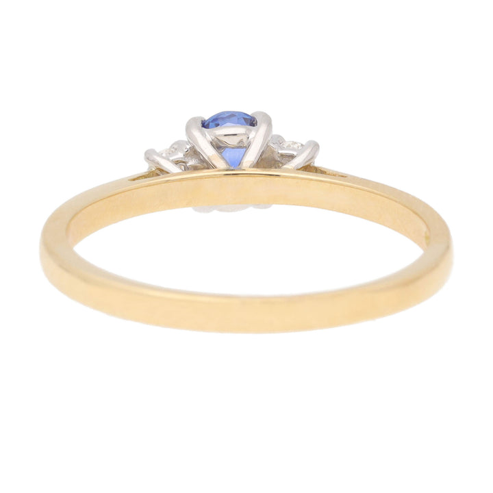 Sapphire and Diamond 18ct Yellow Gold Three Stone Ring - Michael Jones Jeweller