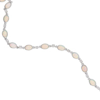 Opal and Diamond 18ct White Gold Bracelet - Michael Jones Jeweller