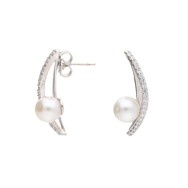 Akoya Pearl and Diamond Two Strand 18ct White Gold Drop Earrings - Michael Jones Jeweller