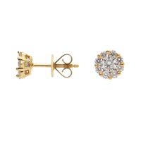 Diamond 0.75ct Cluster 18ct Yellow Gold Stud Earrings