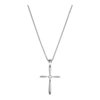 Diamond Set 18ct White Gold Cross - Michael Jones Jeweller