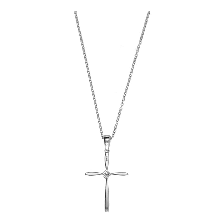 Diamond Set 18ct White Gold Cross - Michael Jones Jeweller