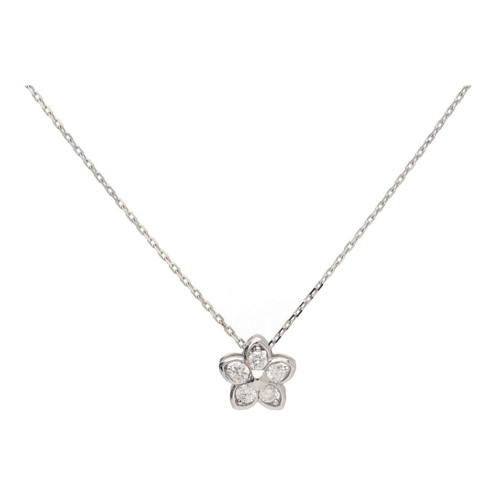 Diamond 0.26ct Flower 18ct White Gold Necklace