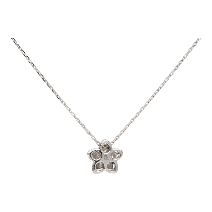 Diamond 0.26ct Flower 18ct White Gold Necklace - Michael Jones Jeweller