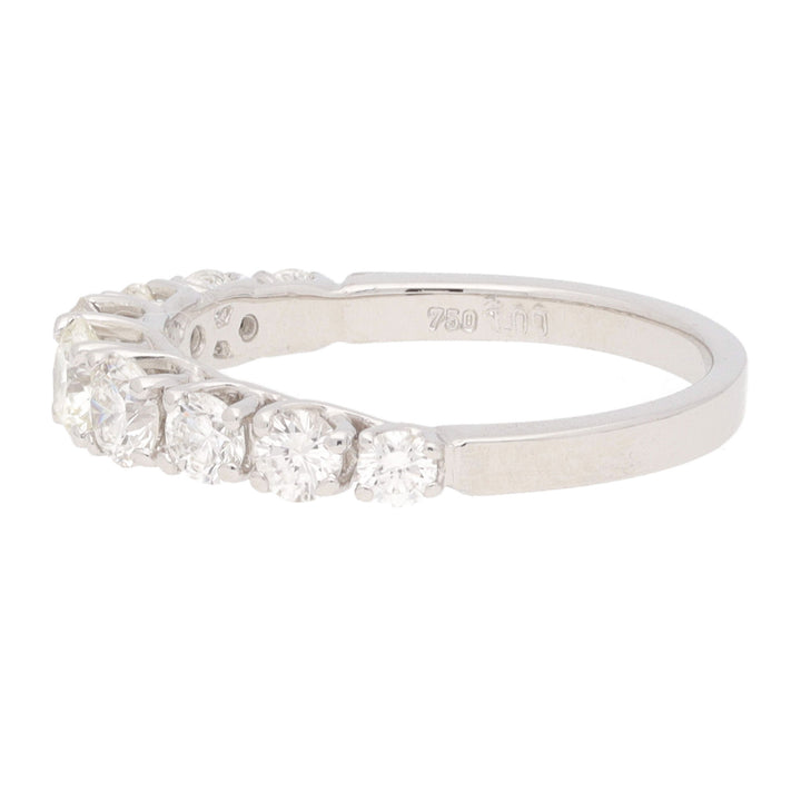 Diamond 1.00ct 18ct White Gold Half Eternity Ring - Michael Jones Jeweller