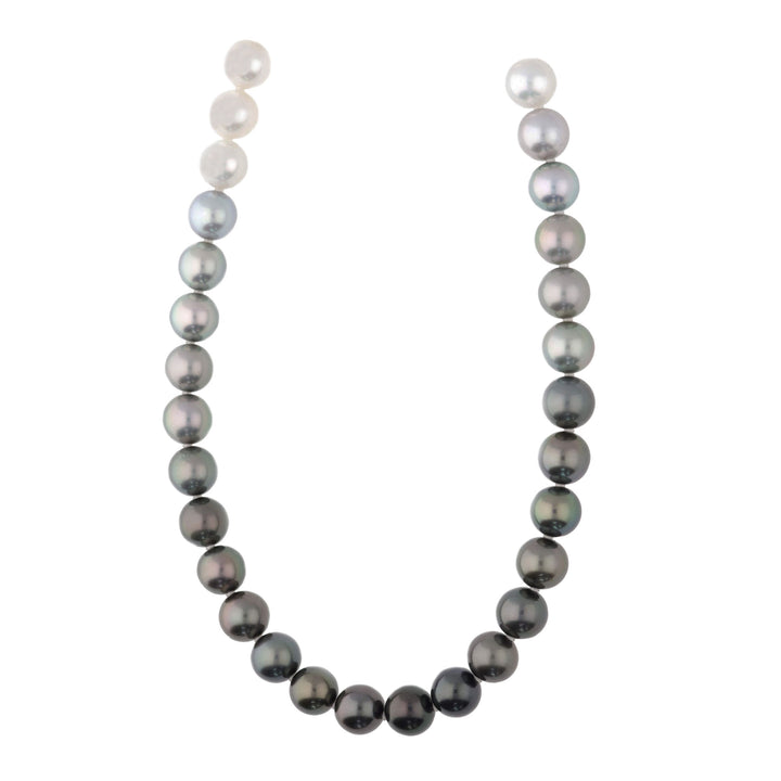 South Sea and Tahitian Pearl 18ct White Gold Ombre Necklace