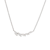 Diamond Marquise 0.29ct Curved 18ct White Gold Necklace - Michael Jones Jeweller