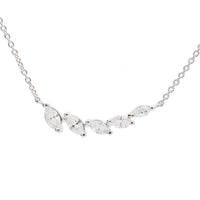 Diamond Marquise 0.29ct Curved 18ct White Gold Necklace - Michael Jones Jeweller