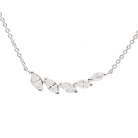Diamond Marquise 0.29ct Curved 18ct White Gold Necklace