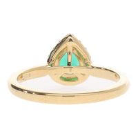 Emerald and Diamond Pear Shape 18ct Yellow Gold Cluster Ring - Michael Jones Jeweller
