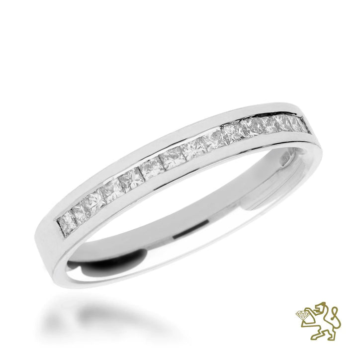 Diamond (0.30ct) 18ct White Gold Wedding Band - Michael Jones Jeweller