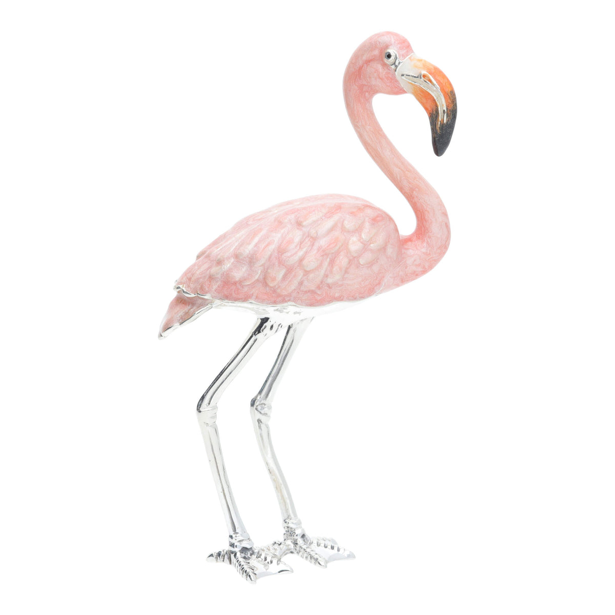 Saturno Silver Enamel Pink Flamingo ST374-2 - Michael Jones Jeweller