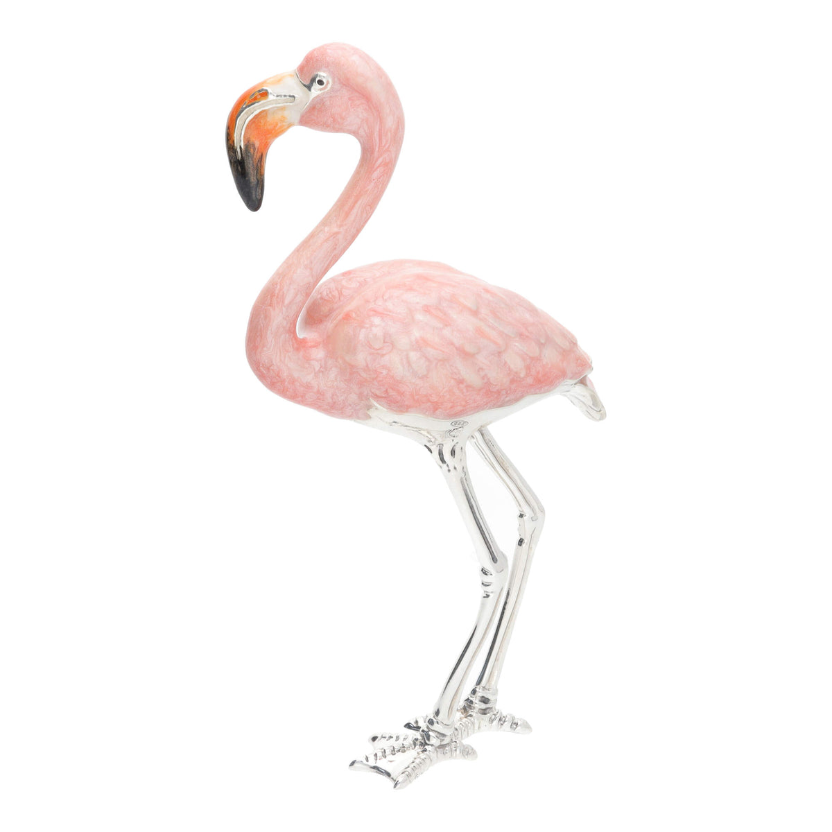 Saturno Silver Enamel Pink Flamingo ST374-2 - Michael Jones Jeweller