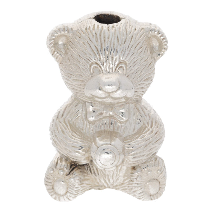 Silver Teddy Bear Candle Holder