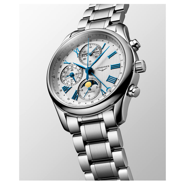 Longines MASTER COLLECTION Automatic Moonphase Chronograph 40mm Watch L26734716 - Michael Jones Jeweller