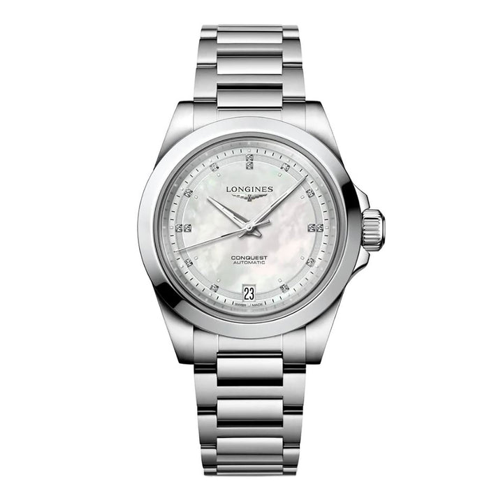 Longines CONQUEST 34mm Mother of Pearl Automatic Watch L34304876