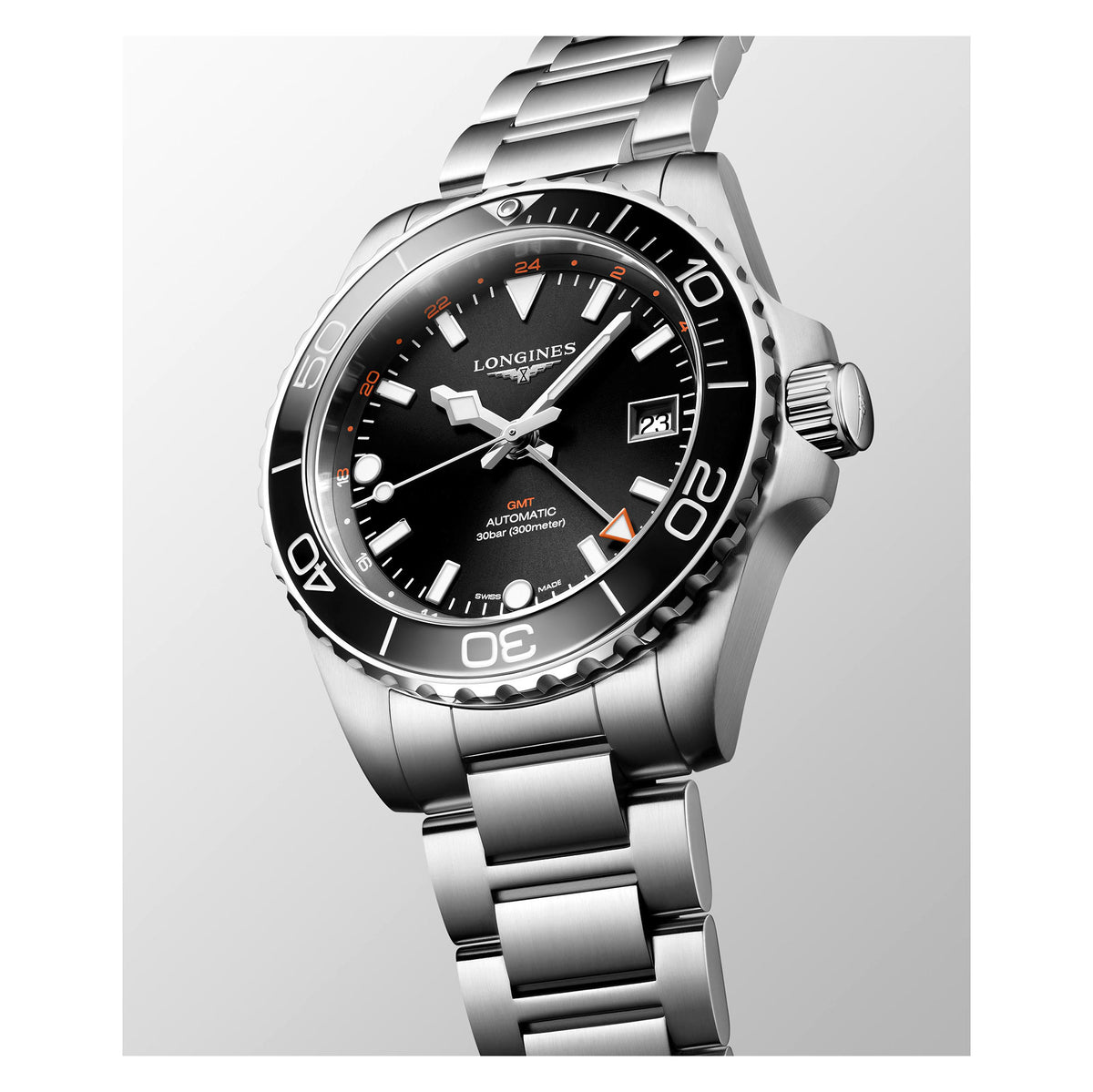 Longines HYDROCONQUEST GMT Automatic 41mm Watch L37904566 - Michael Jones Jeweller