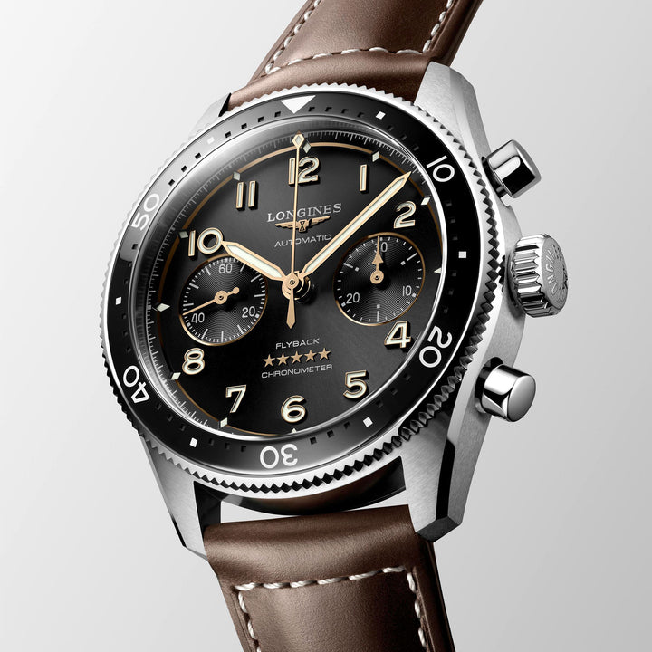 Longines SPIRIT FLYBACK 42mm Automatic Chronograph Watch L38214532 - Michael Jones Jeweller