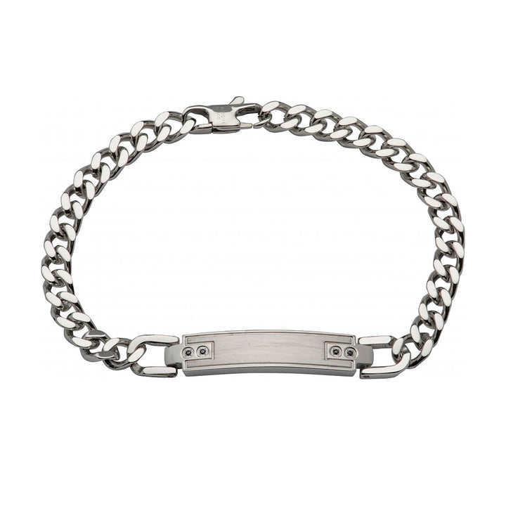 Unique & Co Curb Link Brushed Stainless Steel Bracelet 21cm