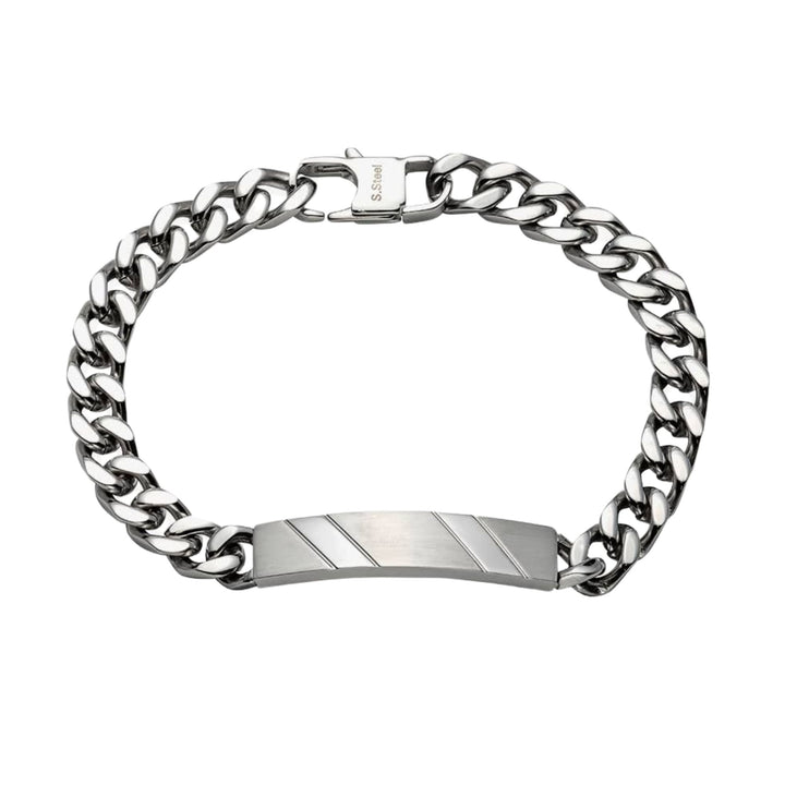Unique & Co Brushed Curb Link Stainless Steel Bracelet 21cm