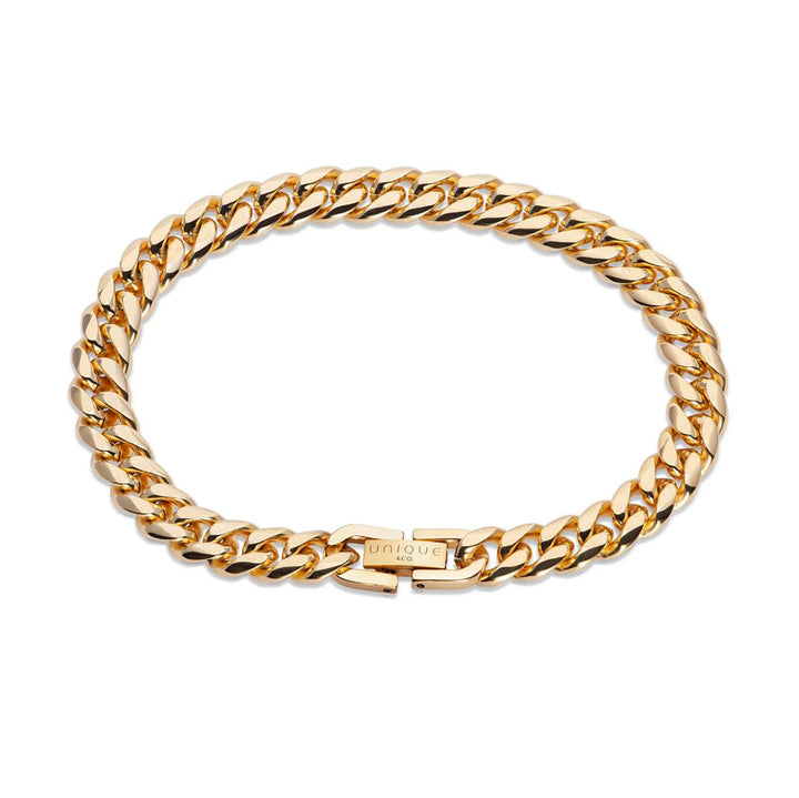 Unique & Co Link Yellow Gold Plated Stainless Steel Bracelet 21cm